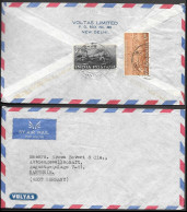 India Cover To Germany 1950s. Railway Train Stamp - Brieven En Documenten