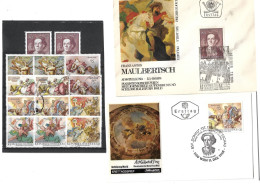 2246i: Fresken Anton Maulbertsch, Piaristenkirche Maria Treu, Briefmarken Zum Thema, Österreich 1968 Und 1974 **/o - Cuadros