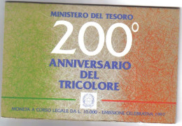 ITALIA  Italy 1997 10000 Lire 200° Anniversario Del Tricolore  Fdc - Mint Sets & Proof Sets