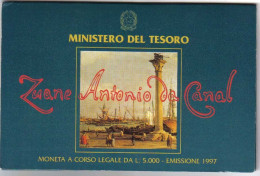 ITALIA  Italy 1997 5000 Lire Canaletto  Fdc - Set Fior Di Conio