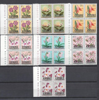 KATANGA  (1960 Mi#23,24,26,27,28,29,30 FLOWERS OVP: 4xBlocks) MNH SuperB - Katanga