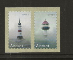 Norway Norge 2012 Lighthouses Kavringen (1892), Medfjordbåen (1876) Yellow Paper, No Print On Back Mi 1788-9 MNH(**) - Unused Stamps