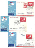2246r: AUA- Austrian Airlines- Wien- Beograd- Istanbul 1960, 3 Varianten 5.8.1960 - Covers & Documents
