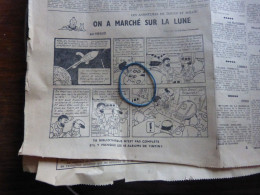 Hergé Tintin On Marché Sur La Lune - Double Page Journal 27/9/1959  + Photo Confirmants De Baulers - Tintin
