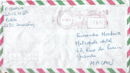 MACAU MACAO Incoming Mail With Portugal Meter Stamp - Cartas & Documentos