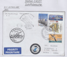 AAT Ship Visit RV L'Astrolabe International Polar Year  Ca Casey 04 DEC 2007 (CS150) - Lettres & Documents