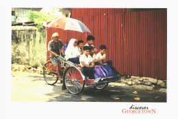 Trishaw Three Wheeled Transport Georgtown Penang Malaysia 1980s Unused Postcard. Publisher S.Abdul Majeed & Co - Malaysia