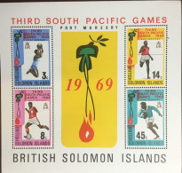 British Solomon Islands 1969 South Pacific Games Minisheet MNH - British Solomon Islands (...-1978)