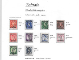 1952 Wildings Overprinted BAHRAIN -  TUDOR   Wmk (10)   Fine Used - Used Stamps