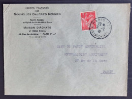 France 1941 N°433  Ob Sur Lettre Perforé NG TB - 1939-44 Iris