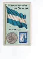 Exceptionnelle Chromo 1900s NICARAGUA Coin Drapeau Stamp Flag Map Carte 70x45 Mm Bien  2 Scans RRR - Autres & Non Classés