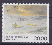 Greenland 1999 Mi. 337, 20.00 Kr. Gemälde Painting Heimkehr Von Peter Rosing Attelage Du Chiens - Usati