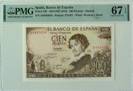 Spain 100 Pesetas 1965 (70) P150 Graded 67 EPQ SuperGem Uncirculated By PMG - 100 Peseten