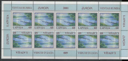 Latvia:Unused Sheet EUROPA Cept 2001, Waters, MNH - 2001