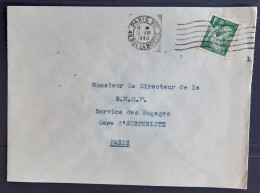 France 1940 N°432 Ob Sur Lettre  Perforé CSF TB - 1939-44 Iris