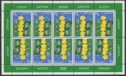 Latvia:Unused Sheet EUROPA Cept 2000, MNH - 2000