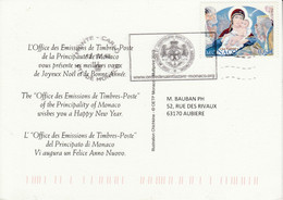 MONACO CARTE DE VOEUX 1993 - Briefe U. Dokumente