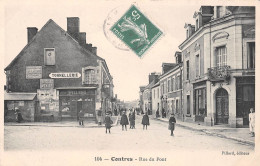 CONTRES (Loir-et-Cher) - Rue Du Pont - Tonnelerie Pillard, Pub Chocolat Menier - Voyagé 1908 (2 Scans) - Contres