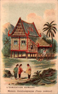 Image L'Habitation Humaine Maison Cambodgienne ( Temps Modernes ) Asie Asia Asiatique Texte Au Dos En TB.Etat - Autres & Non Classés