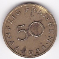 Sarre, Protectorat Français , 50 Franken 1954, Bronze-aluminium, KM# 3 - 50 Francos