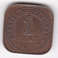 STRAITS SETTLEMENTS . 1 CENT 1920 .GEORGE V , En Bronze - Malasia