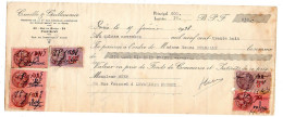 Fiscaux Sur Document--1938--Lettre Change-PARIS- Cueille & Guillaumie - DELHALLE --HUET ....LEVALLOIS-PERRET - Lettres & Documents