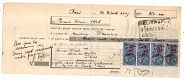 Fiscaux Sur Document--1946--Lettre Change--PARIS- Belier & Fils--Dauvian--Vidal--PONTOISE - Lettres & Documents