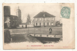 Cp, 70, CHAMPAGNEY, écoles Des Filles, Voyagée 1908 - Champagney