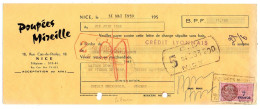 Fiscaux Sur Document-1959-Lettre Change-NICE- Poupées MIREILLE --Dutot -St Pierre En Port-76--Crédit Lyonnais Fécamp - Brieven En Documenten