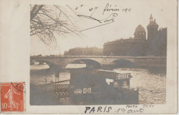 75001 Et  75004 - Le Pont Au Change , La Conciergerie Et Le Tribunal De Commerce En 1911 ( Carte Photo ) - Bruggen