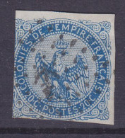French Colonies 1865 Mi. 4,  20c. Adlerzeichnung 'Ancre' Ancor Cancel (2 Scans) - Eagle And Crown