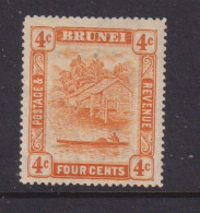 BRUNEI - 1908+ Brunei River 4c Hinged Mint - Brunei (...-1984)
