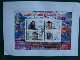 SPM/SAINT PIERRE ET MIQUELON FDC/1ER JOUR "BLOC LES PORTES A TAMBOURS" 2023 - FDC