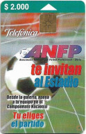 Chile - Telefónica - ANFP Football, (With Sticker At Corner Of Rev) Gem1B Not Symm. White/Gold, 10.1999, 2.000Cp$, Used - Cile