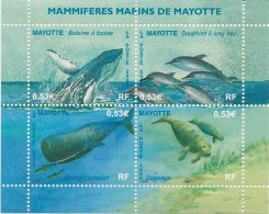 MAYOTTE - BLOC FAUNE -MAMMTFERES MARINS  - N° 173 A 176 - NEUF SANS CHARNIERE - ANNEE 2004 - Blocks & Sheetlets