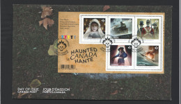 2014  Haunted Canada - Hotels, Ship, Fort , Train  Souvenir Sheet Of 5 Different Sc 2748 - 2011-...