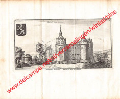 Castelli Gaesbeke - Kasteel Van Gaesbeek Gaasbeek - Gravure Uit 1770 - Formaat 26x22cm - Estampes & Gravures