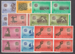 Indonesia 1963 Mi#413-420 Mint Never Hinged Blocks Of Four - Indonesia