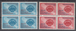 Indonesia 1965 Mi#488-489 Mint Never Hinged Blocks Of Four - Indonésie