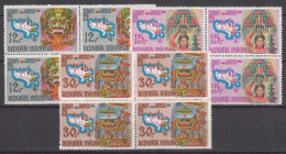 Indonesia 1969 Mi#641-643 Mint Never Hinged Blocks Of Four - Indonesia