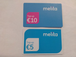 Malta - Malte - 2 Cards Top Up Melita - Malte