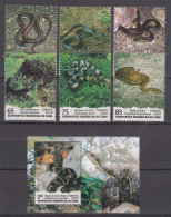 Cuba 2020 Snakes, Mint Never Hinged Complete Set + Block - Unused Stamps