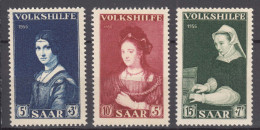 Saar Sarre 1956 Mi#376-378 Mint Never Hinged - Neufs