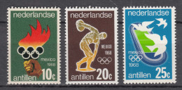 Netherlands Antilles 1968 Sport Olympic Gemes Mexico Mi#187-189 Mint Never Hinged - Curacao, Netherlands Antilles, Aruba