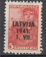 Germany Occupation In WWII Lettland 1941 Latvija Latvia Mi#1 Mint Never Hinged - Bezetting 1938-45