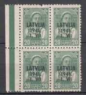 Germany Occupation In WWII Lettland 1941 Latvija Latvia Mi#4 Mint Never Hinged Pc. Of 4 - Besetzungen 1938-45