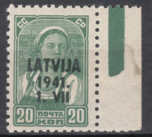 Germany Occupation In WWII Lettland 1941 Latvija Latvia Mi#4 Mint Never Hinged  - Occupation 1938-45