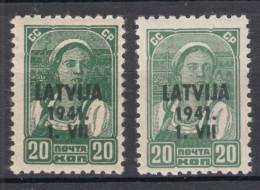 Germany Occupation In WWII Lettland 1941 Latvija Latvia Mi#4 Mint Never Hinged Two Colour Shades - Bezetting 1938-45