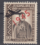 Yugoslavia Kingdom, King In Exile, London Issue 1943 With Plane Overprint Key Stamp From Set, Mint Never Hinged - Unused Stamps