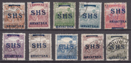 Yugoslavia Kingdom SHS, Issues For Croatia 1918 Mi#66-75 Used - Gebraucht